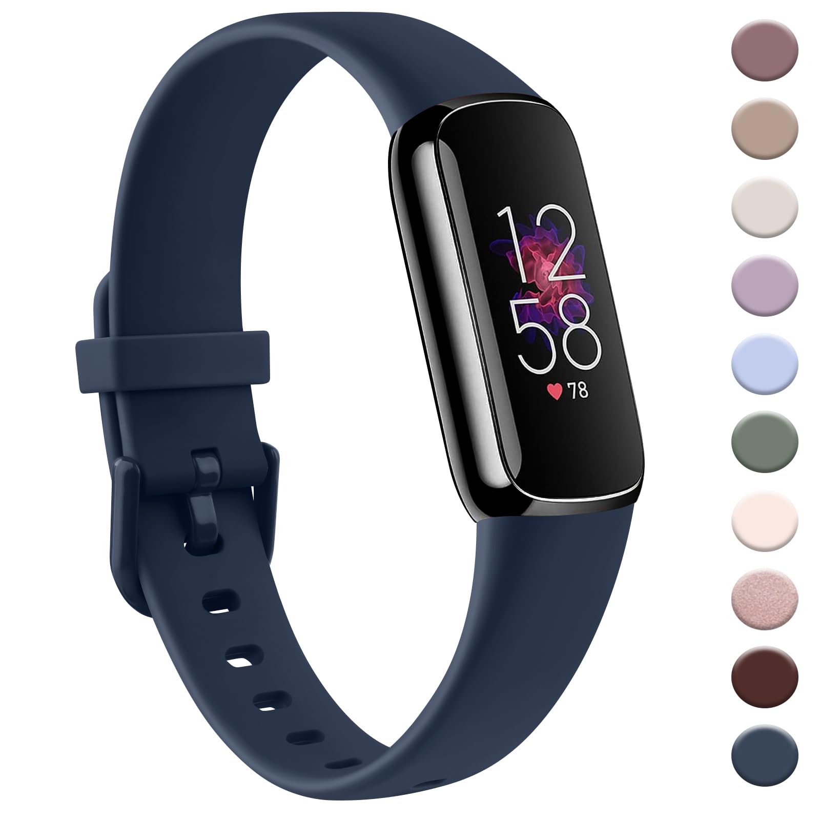 AK Sport Band Compatible with Fitbit Luxe, Soft Silicone Replacement Sport Straps Wristbands for Fitbit Luxe Fitness and Wellness Tracker