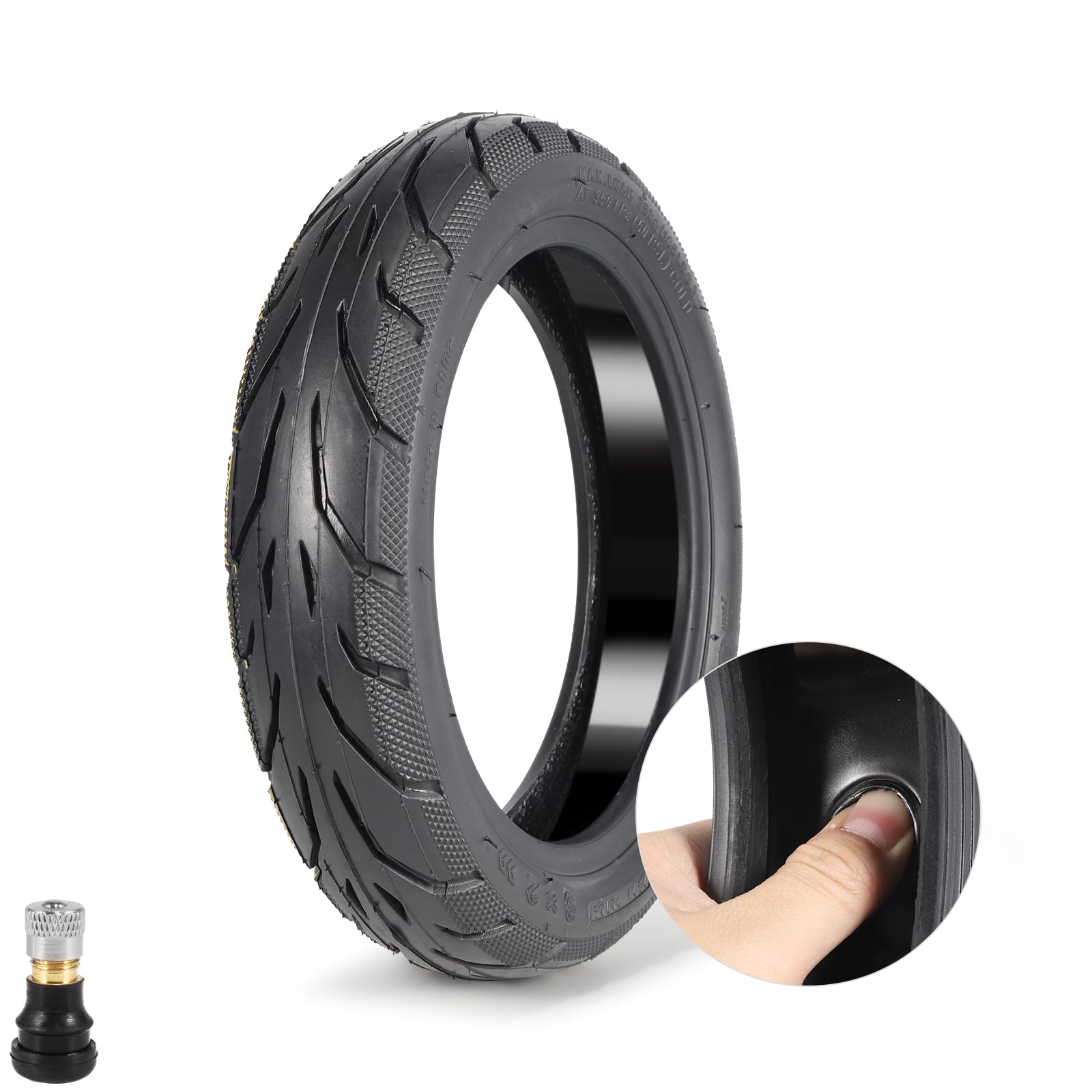 AVOKIN 9x2 Rubber Self-sealing Tubeless Tire, 9 Inch Electric Scooter Tires with Live Glue Repairable for Electric/Mobility/Kick Scooter