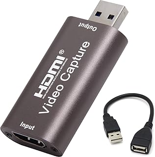 BlueAVS HDMI to USB Video Capture Card 1080P for Live Video Streaming Record via DSLR Camcorder Action Cam (Coffee)