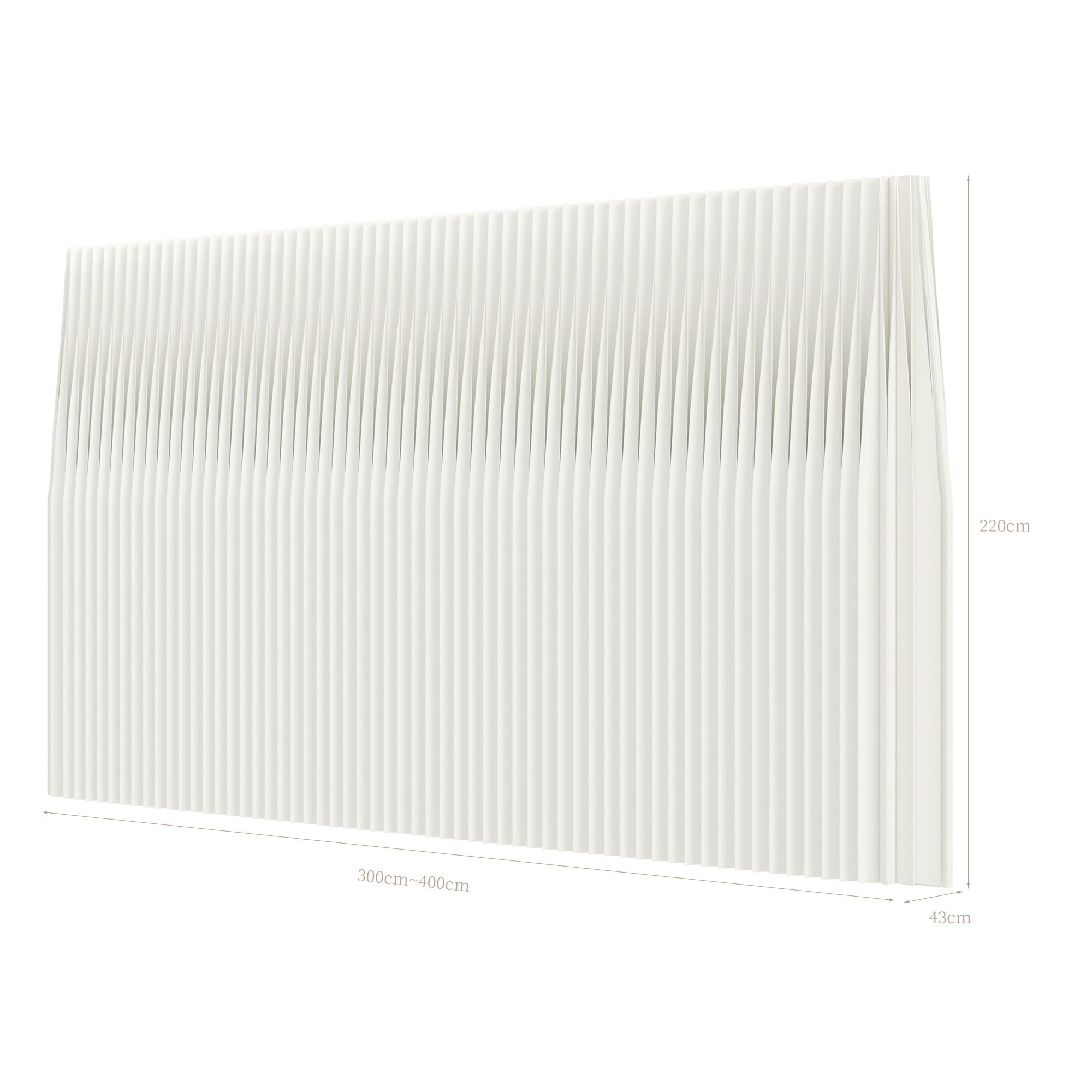 SAeWare Biombo plegable para ambientes, separador portátil de privacidad para el hogar, oficinas, tiendas, restaurantes, uso comercial, blanco, 220 x 43 x 400 cm