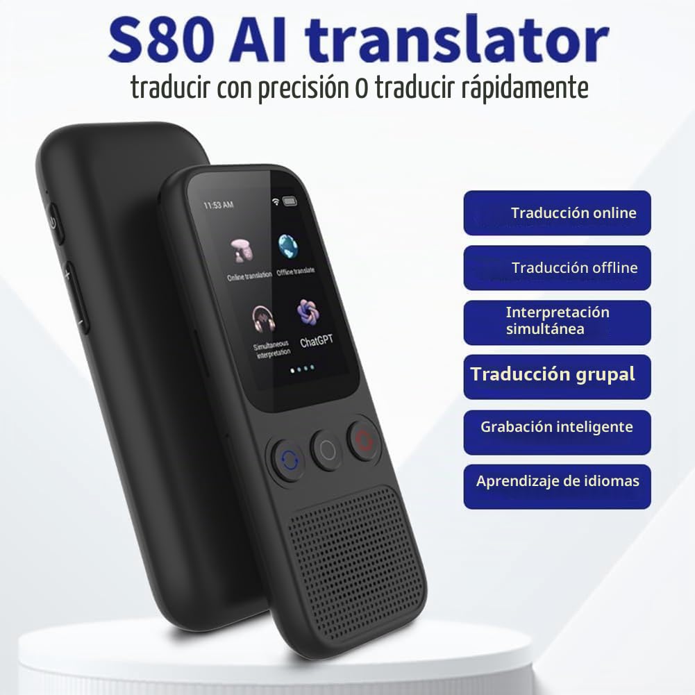 Dispositivo traductor de idiomas, traductor de voz instantáneo sin conexión en 138 idiomas, traductor de voz para viajes y negocios