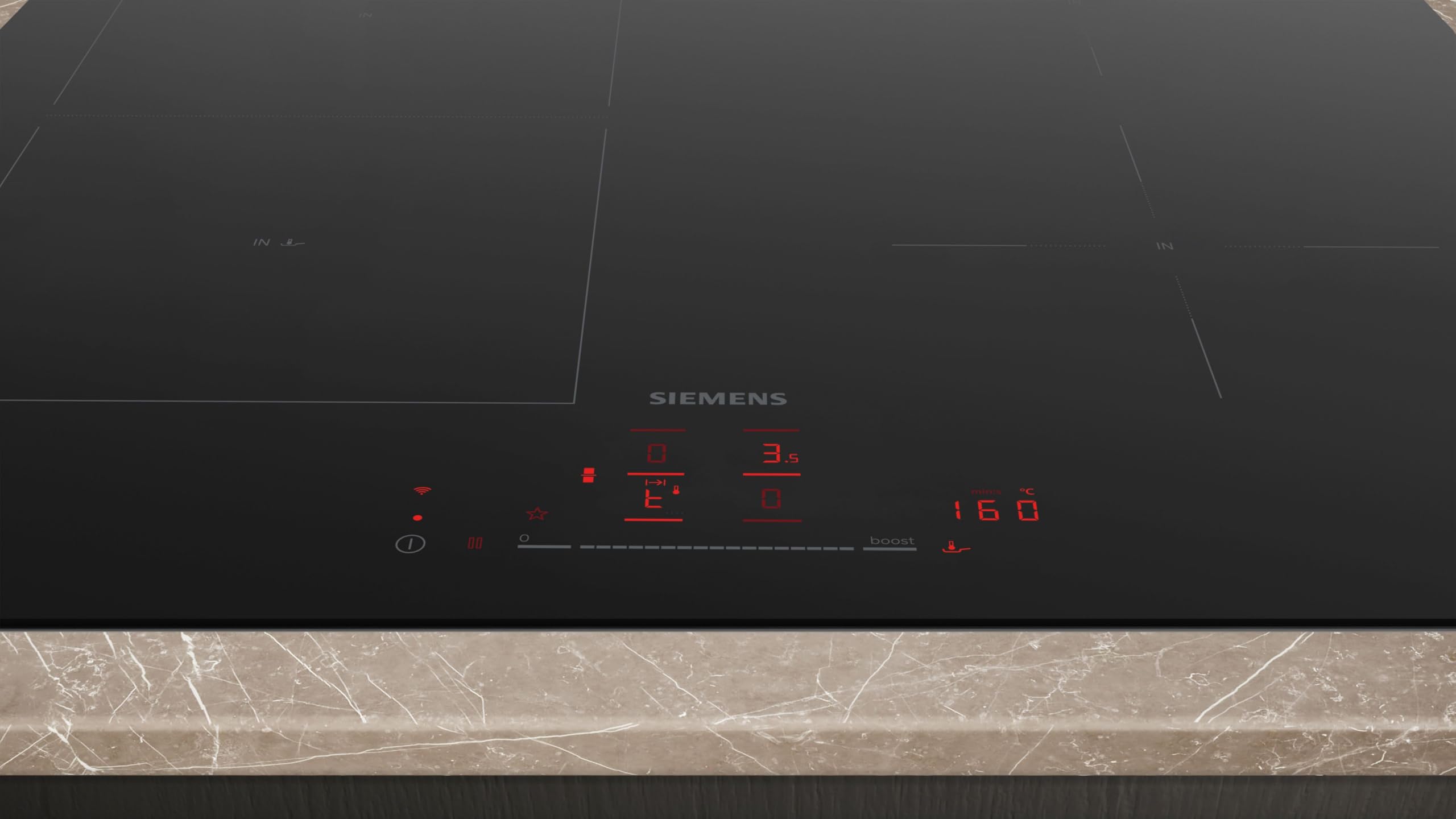 Siemens iQ500 Smartes Induktionskochfeld 60 cm Mattschwarz ED61AHSC1E | Matt Edition, Kombi-Induktion, Home Connect, Bratsensor Pro, Favoriten-Taste, Kindersicherung, Restwärmeanzeige, Glaskeramik