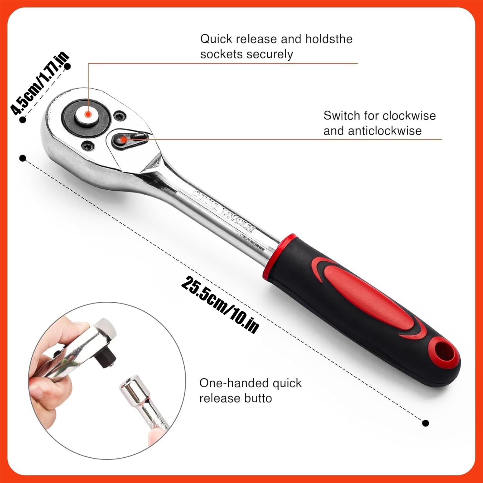 Set di boccole a cricchetto, 12 pezzi, 12,7 mm