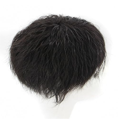 Miniatura 7 de Peluca de cabello humano rizado natural de repuesto esponjoso sin costuras con clip en la parte superior para mujer, cabello fino, color natural