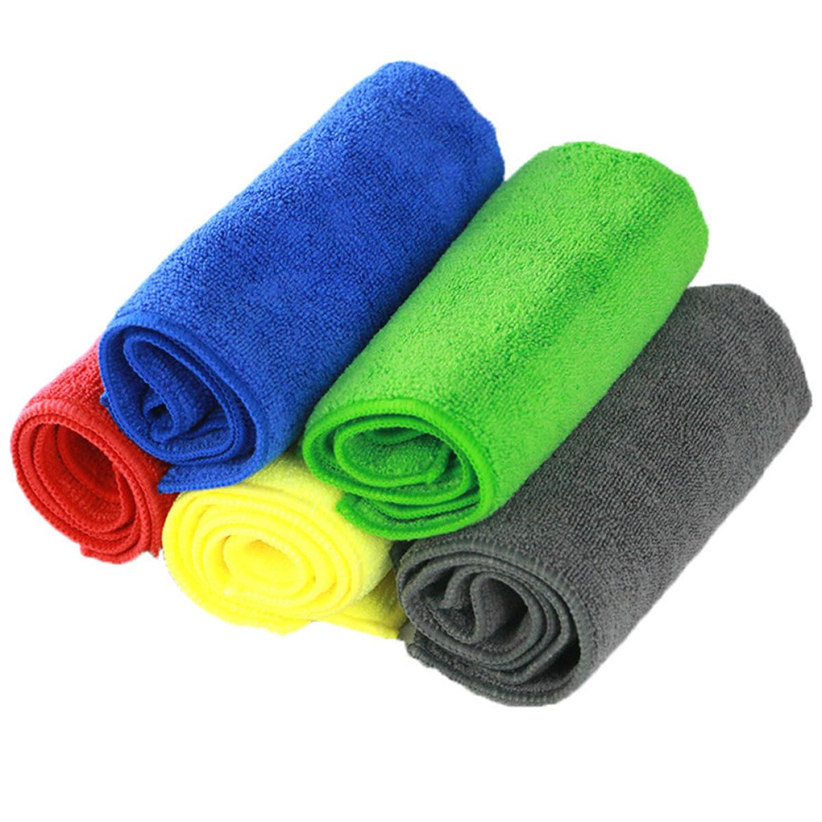 12 Stück Pack Grüne Mikrofaser Geschirrtücher 30x30cm Saugstark Ölabweisend Maschinenwaschbar für Haushalt Küche Reinigung