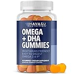 Omega 3 6 9 + DHA Gummies for Adults - Plant-Based Fish Oil Alternative with Chia Seed Oil and Algae - Support Brain and Immune Function - Lemon and Orange Flavors - Vegetarian Friendly - 60 Count