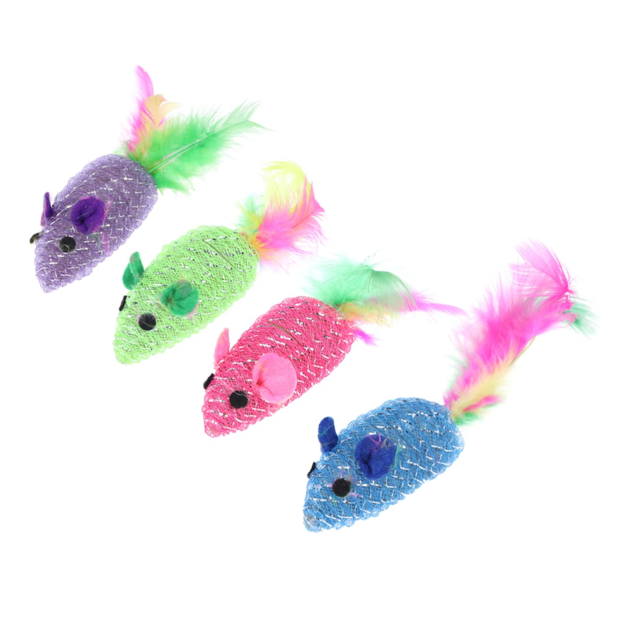 ifundom 10pcs Cat Mice with Tails Random Color Funny Lifelike Mouse Pet Supplies for Active Play and Exercise Random Color