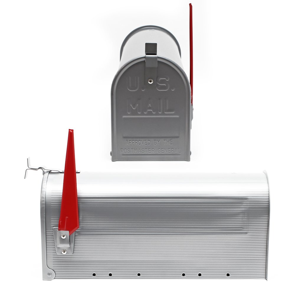 Buzón US Mailbox diseño Americano Plateado-Gris Soporte de Pared Cartas correspondencia USA
