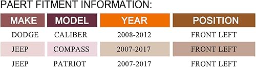 Miniatura 11 de [2 piezas] doiplent - Conjunto de cojinete de buje y nudillo de dirección delantera para Dodge Caliber 2008-2012; para Jeep Compass 698-410&698-411