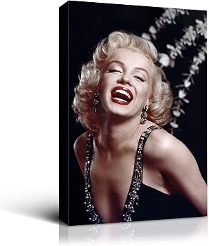 Denozer Marilyn Monroe Canvas Wall Art Poster 12x18 inch Classic Movie Stars Painting Home Decor Female Portrait Artwork for Living Room Bedroom