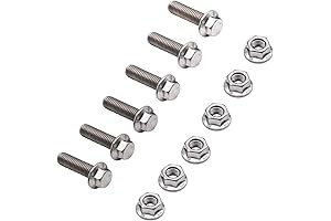 Flanged Hex Head Bolts, Set of 6 Exhaust Manifold Grade 8 Metric...