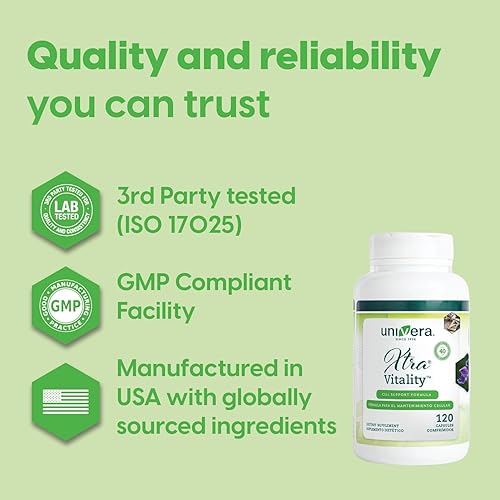 Miniatura 2 de Univera Xtra Vitality - Fórmula de apoyo celular - Extracto de té verde, vitamina B6, extracto de ginseng americano, Ashwagandha, Univestin 120