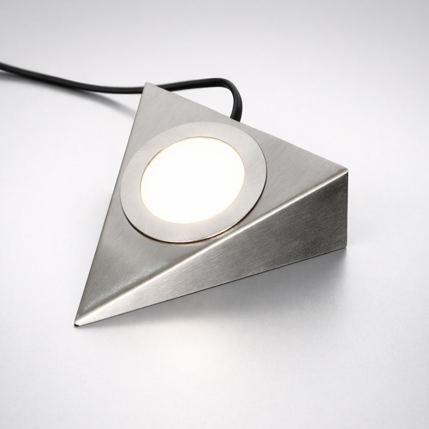 Ledbrite Satin Chrome Triangle Led Under Cabinet Light, 3 Cct 3000K - 6500K, 2W 200Lm, 240V Mains, Driverless Kitchen Cabinet Light (3)