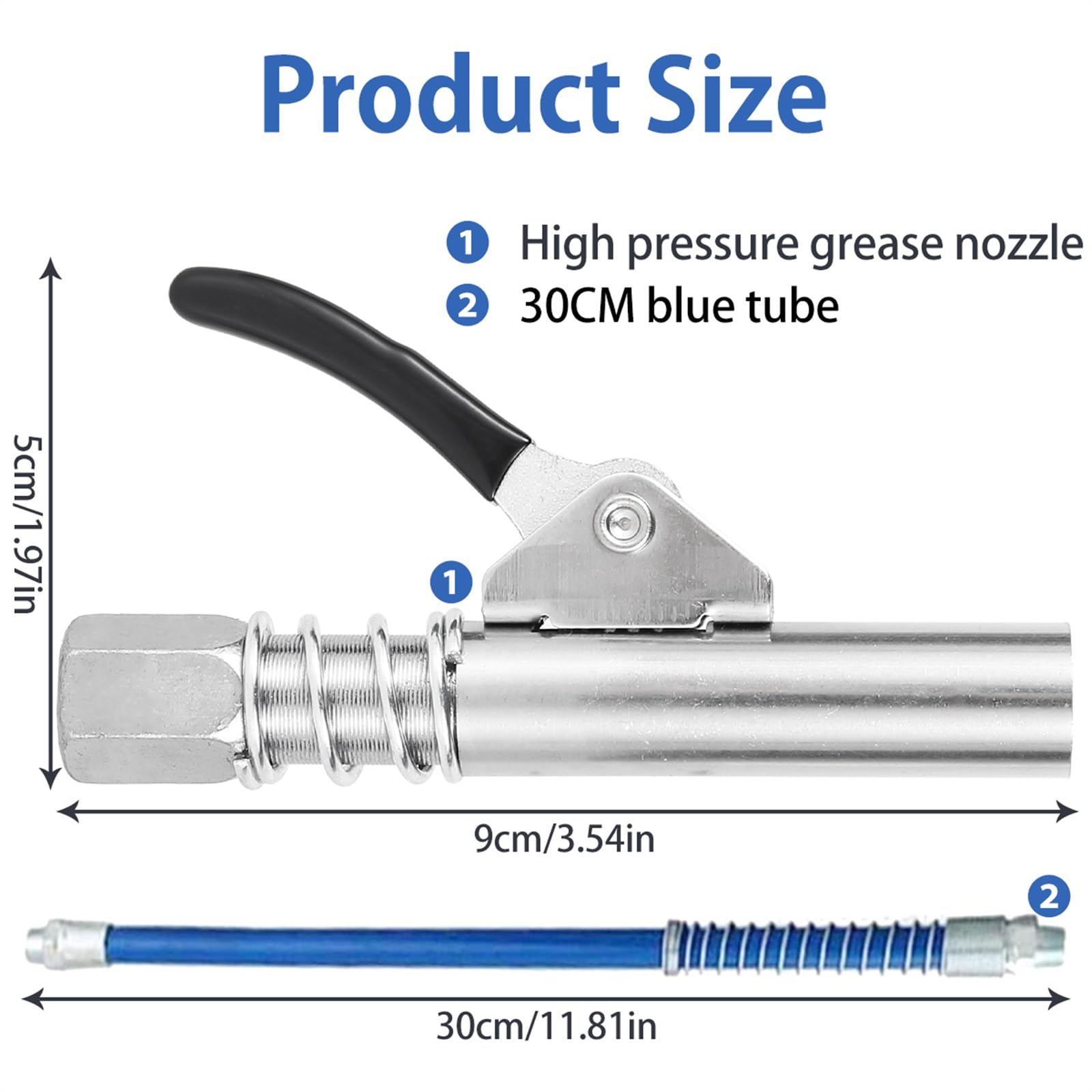 Łącznik do smarownicy Złącze pistoletu smarowego Smarownica łącznik Mini ręczna głowica pompy smaru 10000PSI Dysza smarująca strzykawki(Grease nozzle)