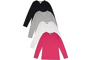 Girls 14-16 Long Sleeve T-Shirt 4-Pack