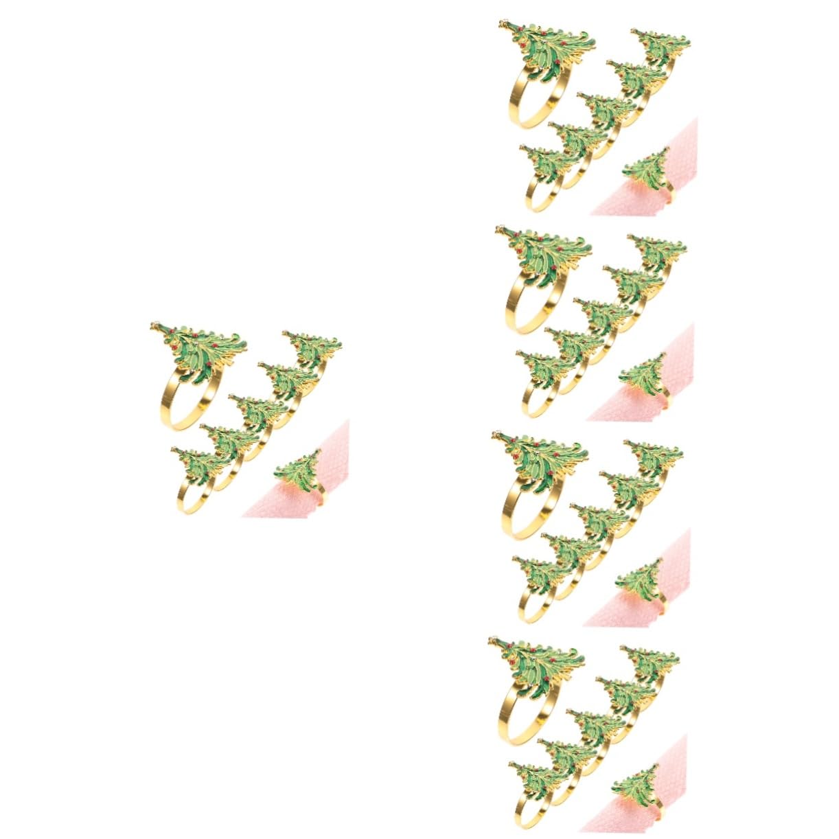 TOPBATHY Lot De 5 Porte-Serviettes Élégants en Forme De Sapin De Noël pour Décoration De Table Festive De Thanksgiving 6 Pièces X 5