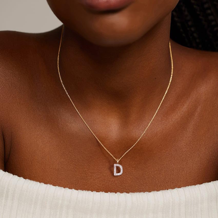 Gold Initial Necklaces for Women, Dainty 14K Gold Plated Letter Tiny A-Z Pendant Choker Necklace Trendy Cute Personalized Name Jewelry Necklace for Women Gift - Image 2