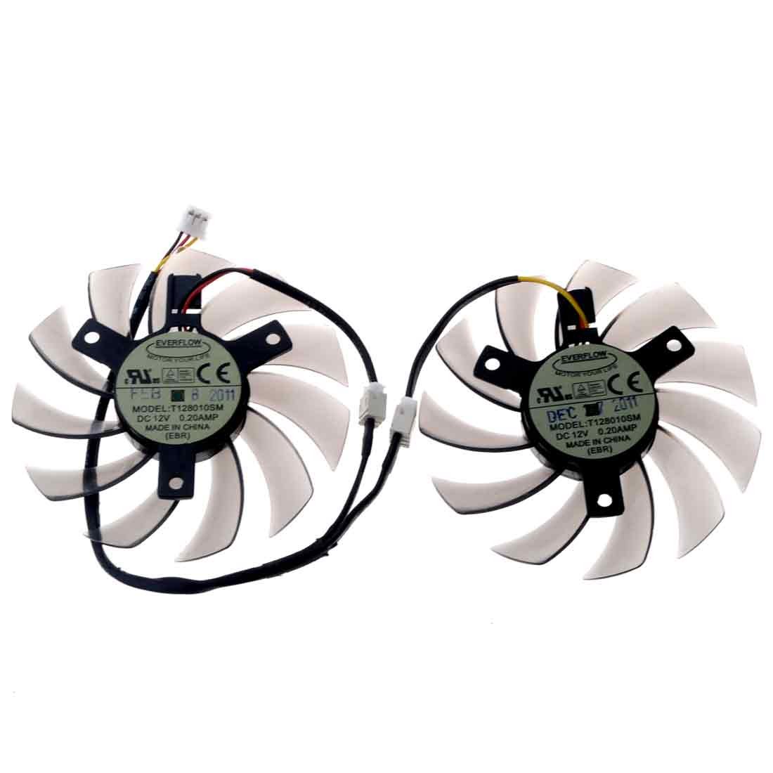 AllpartzT128010SM 75mm DC 12V 0.2A 40mm 3Pin Graphics Video Card Cooling Dual Fan for N470SO N580UD N580SO GTX460 GTX470 GTX580 HD5870