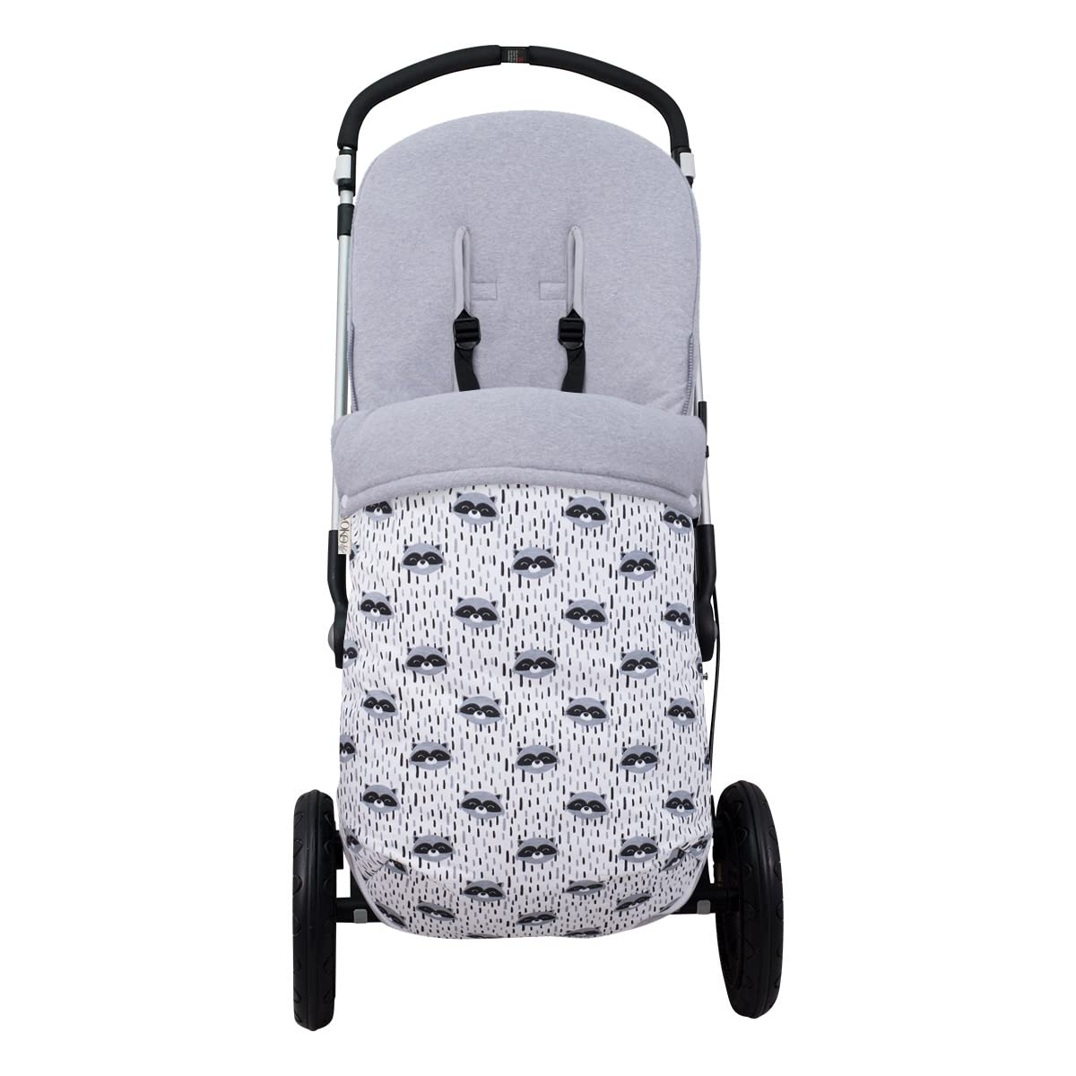 JYOKO KIDS Saco Universal para Cochecito y silla de Paseo, Saco de abrigo para Carrito de Bebé Con Forro de Algodón, Primavera/Entretiempo (RACCOON, ALGODON)