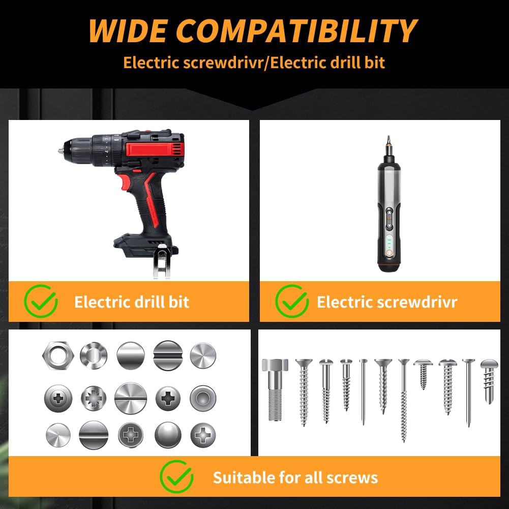 2Pcs Spring-loaded Screw Holder Bit,Scalable Screw Drive Guide Drill Bit Tip Holder,Anti-drop Screwdriver Bit,Single-Hand Operation Bit Holder for Electricians, DIY Home Repair
