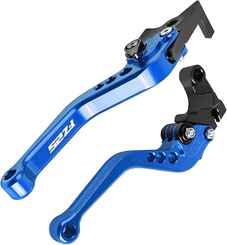 Palancas Manillar de motocicleta Palancas de embrague de freno Accesorios Manijas para Yamaha FZ 25 FZ25 FZ-25 2017-2020 (Color corto-azul)