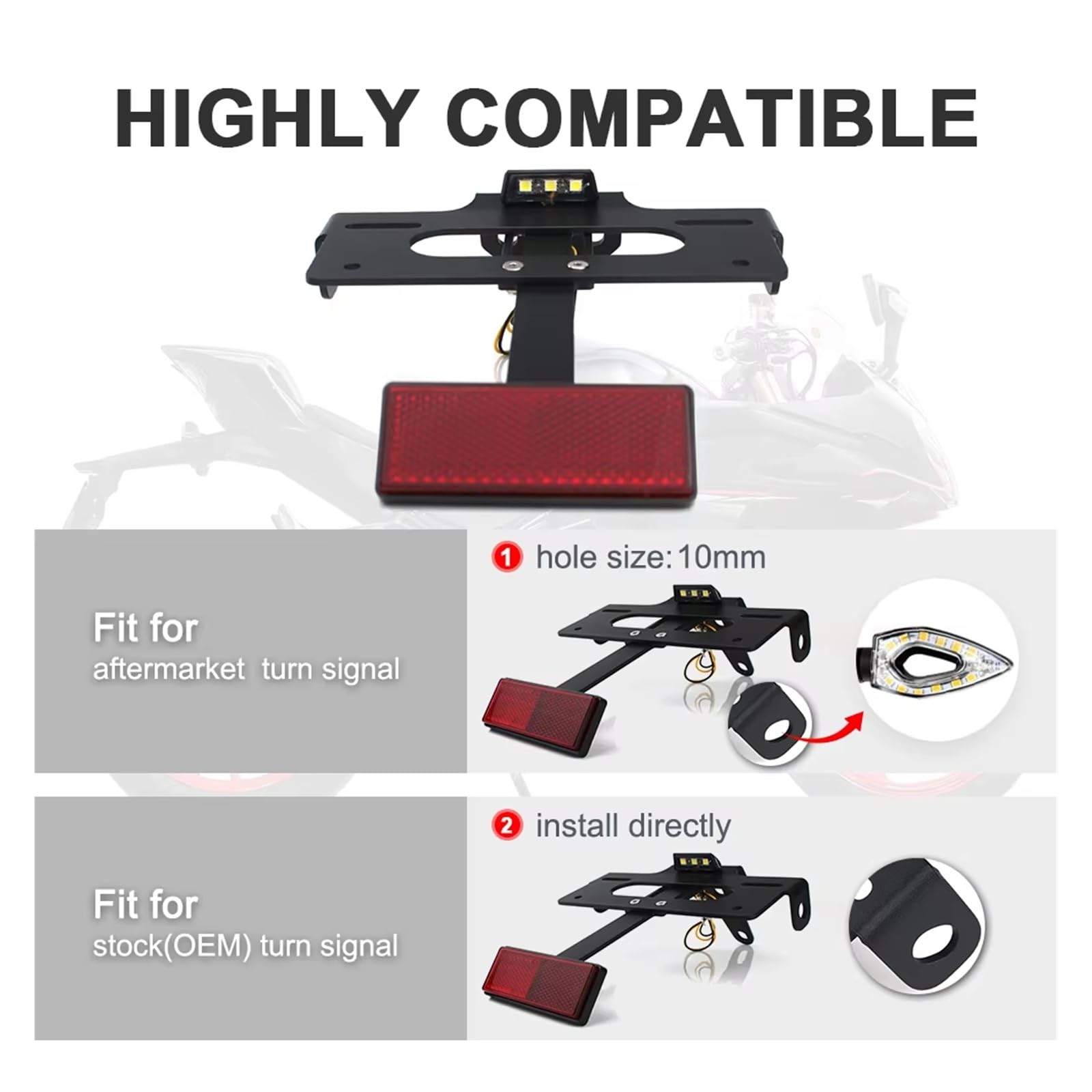 Moto Supporto Targa Staffa Porta Targa Moto Per CFMOTO 450SR 2022-2024 2025 450SS 2022-2025 450NK Tail Tidy
