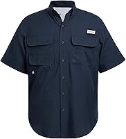 Vista 20 de BASSDASH UPF 50 Camisa de vestir para pesca de manga corta con botones para hombre, tejida, de manga corta, para exterior