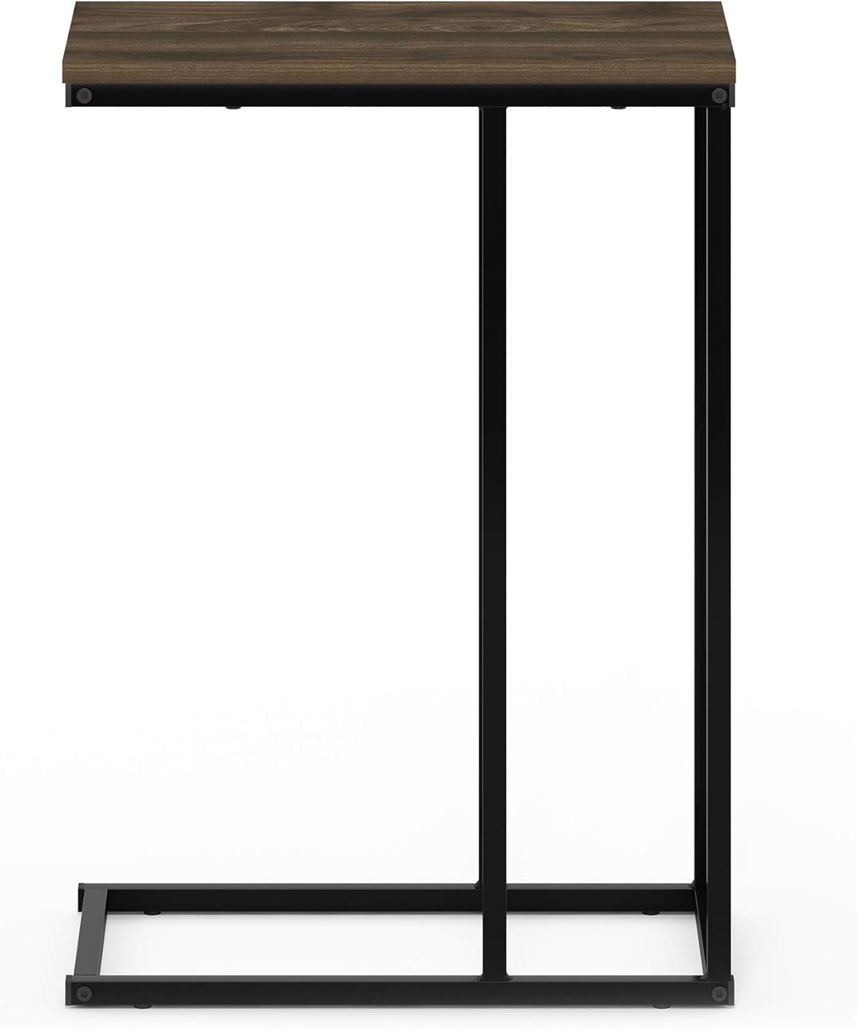 Furinno Camnus Modern Living C Shaped Sofa Side Table, 9.8 in x 17.9 in x 25 in, Columbia Walnut
