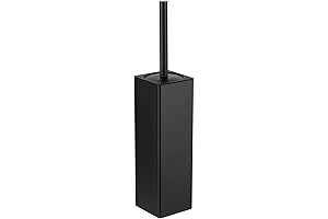 BGL Freestanding Black Aluminium Toilet Brush Holder for Modern Bathroom Storage, Quality...