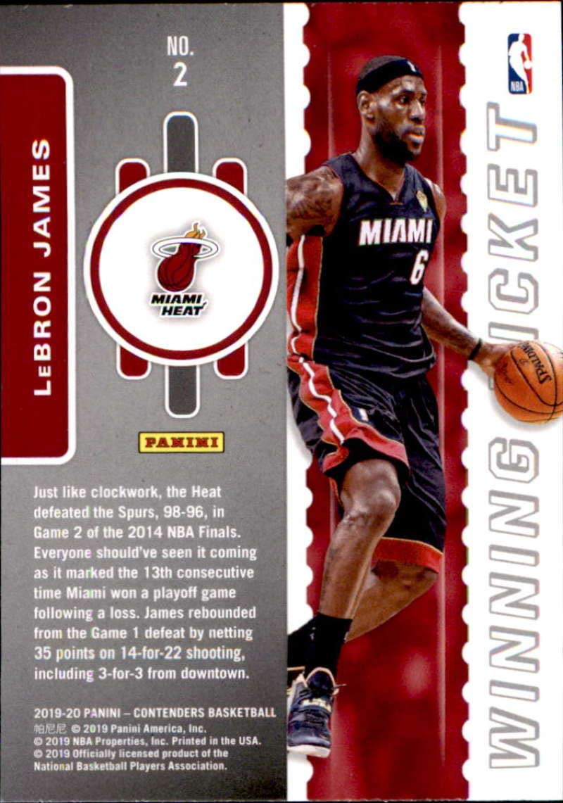 Amazon.com: 2019 Panini Contenders Winning Ticket #2 LeBron James