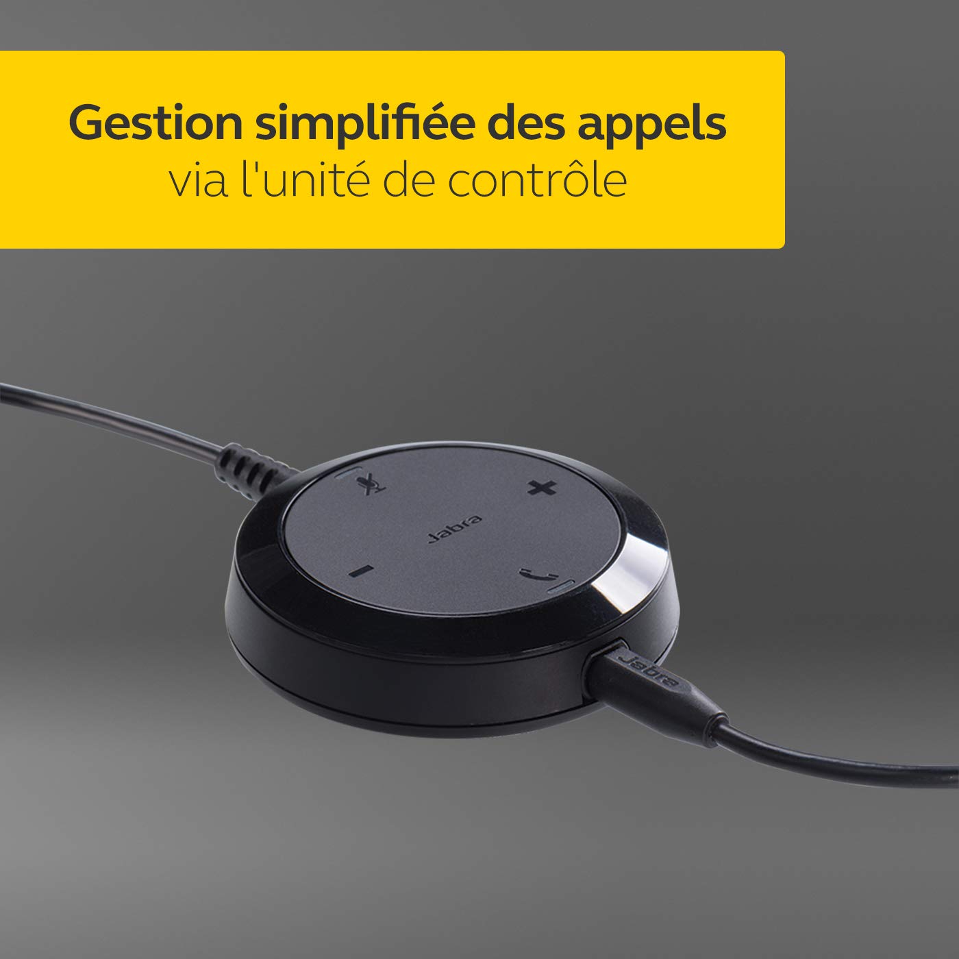 Jabra Evolve 30 MS Casque Stereo - Casque certifié Microsoft VoIP Softphone avec annulation passive du bruit - Câble USB avec contrôleur - Noir