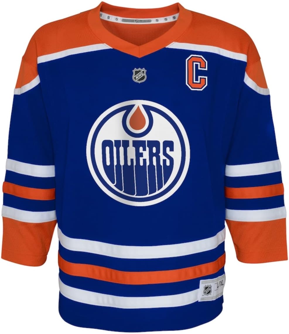 Connor McDavid Edmonton Oilers NHL Reebok Youth Blue Replica Hockey Jersey (Youth Small/Medium)