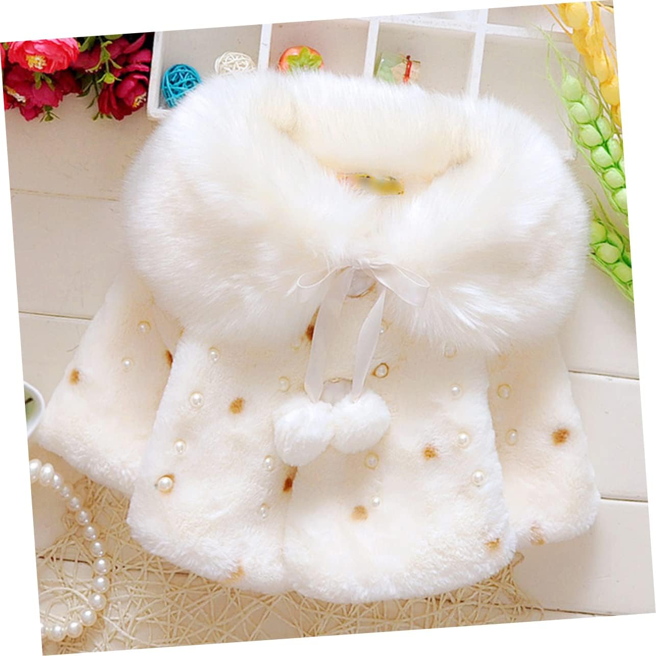 Boys and Girls Thicken Cotton Cape Coat for Warmth Girls Outwear Design for Fall and Fashion White