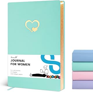 Koogel Lined Journal Notebook for Women, 220 Pages, 5.7"x8.2", Hardcover Notebook Journals for Writing Women Men Note Taking Diary and Office School Supplies(Light Green), Gifts