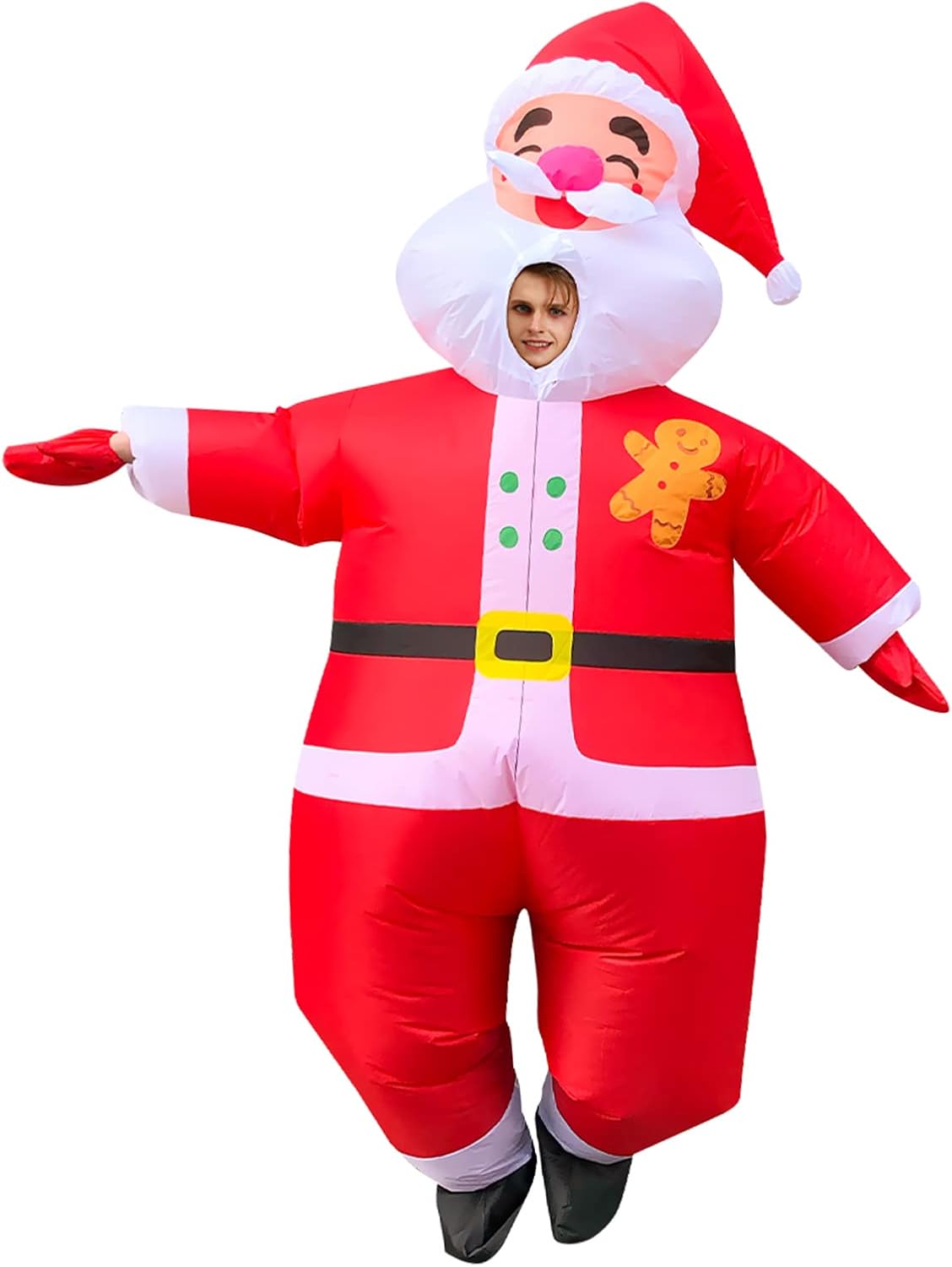 Red Inflatable Santa Claus Costume Blow up Santa Costume Cosplay Party Halloween Christmas Suit Xmas Suit Christmas Decor - Image 2