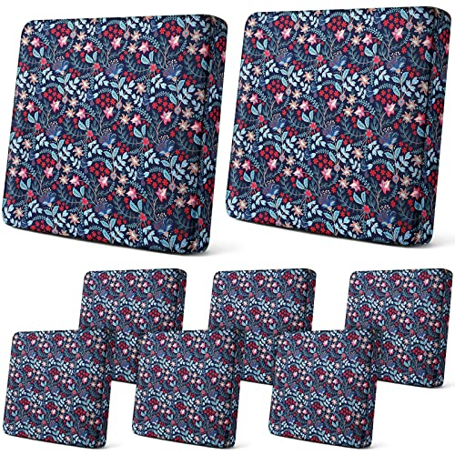 Newwiee 8 Pcs Patio Stretch Sofa Cushion Covers Outdoor Cushion Covers Replacement Couch Slipcovers Sofa Seat Cover Soft Flexibility Chair Cushion Cover Furniture Protector for Pets Kids (Paisley)