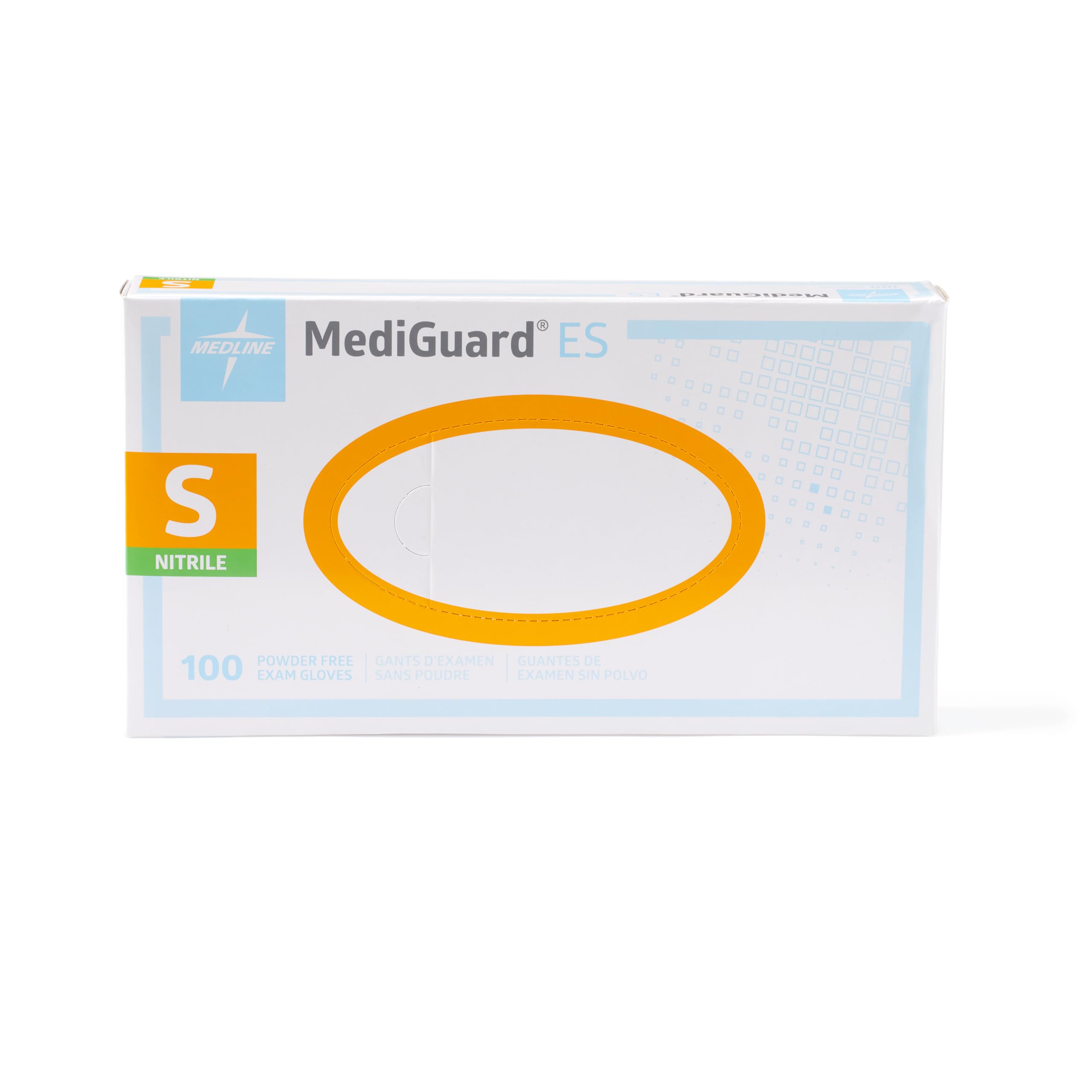MedlineMediGuard ES Exam Gloves, Powder-Free Nitrile, Large, Box of 100