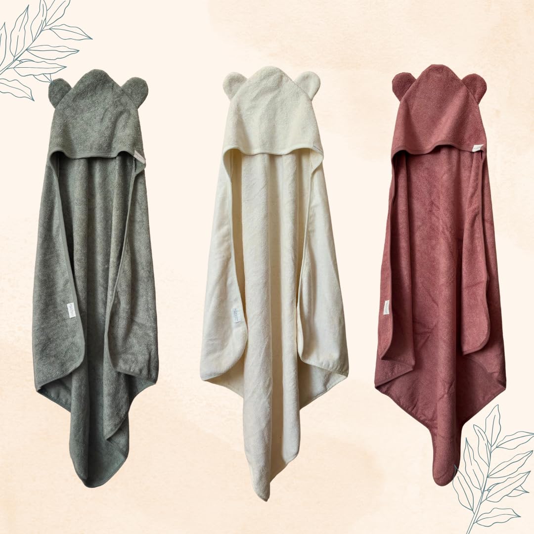 Nest & Nurture, Baby Hooded Bath Towel, 90 x 90 cm, Ultra-Soft, Extra Thick 600GSM, Bear Design, Baby Towel - Image 4
