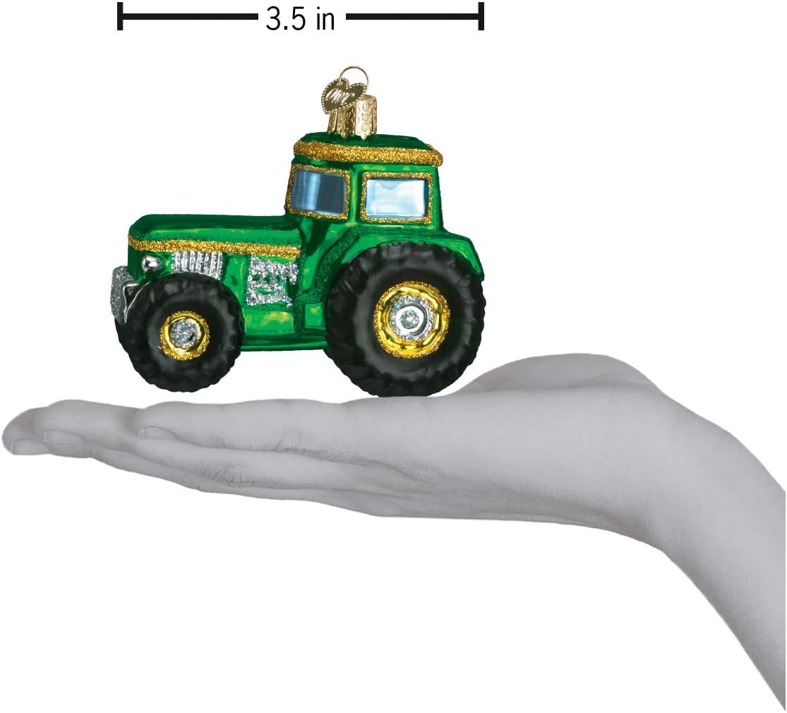 Old World Christmas Tractor Glass Blown Ornament for Christmas Tree, Handcrafted Holiday Decoration, Tools Collection - Image 3