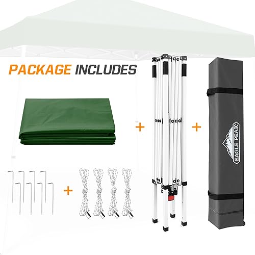 Vista 89 de EAGLE PEAK Tienda de campaña desplegable de pierna inclinada de 8 x 8 pulgadas, fácil instalación para una persona, toldo de playa al aire libre