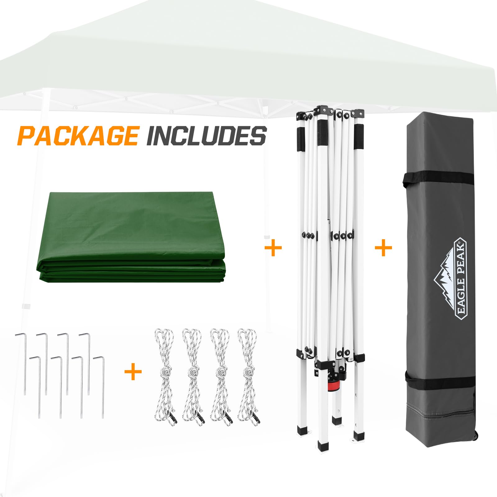 EAGLE PEAK Przenośny Namiot Pop-up 3x3/2.4x2.4 m Zielony - Ukośne nogi, Montaż dla 1 osoby, Na plażę i sport