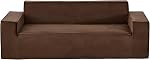 VEVOR 83 in Modern Sofa, Comfy Corduroy Couch with Deep Seats, Cloud Sofa with Wide Armrests, No Assembly Required, Large Plush Couch Ideal for Living Room, Bedroom, Apartment and Office, Brown