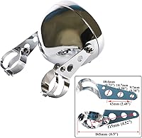 Vista 2 de Carcasa cromada para faros delanteros de motocicleta, 5.75, 5 3/4 pulgadas, cubo de faros delanteros compatible con Shadow Cafe Racer Bobber Cruiser
