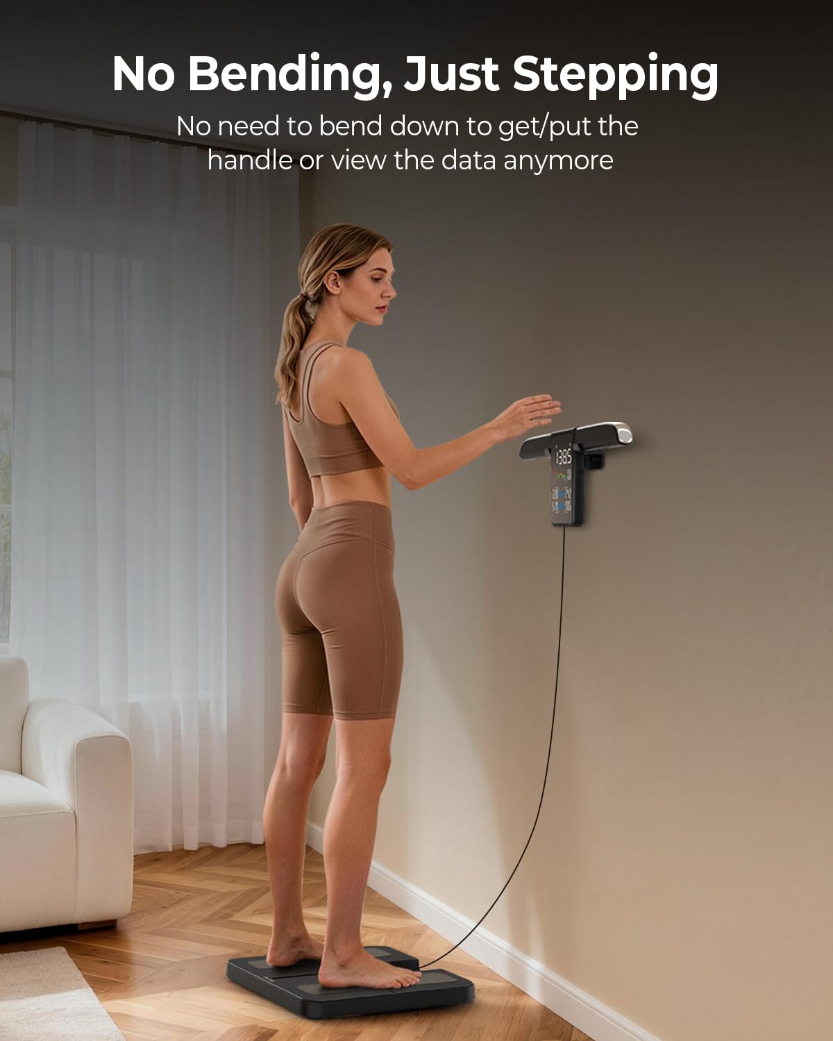 Ovutek Bilancia intelligente per peso corporeo: 8 elettrodi 57 misurazioni Analizzatore professionale della composizione corporea - Bilancia digitale accurata da bagno da 500 libbre con BMI, grasso