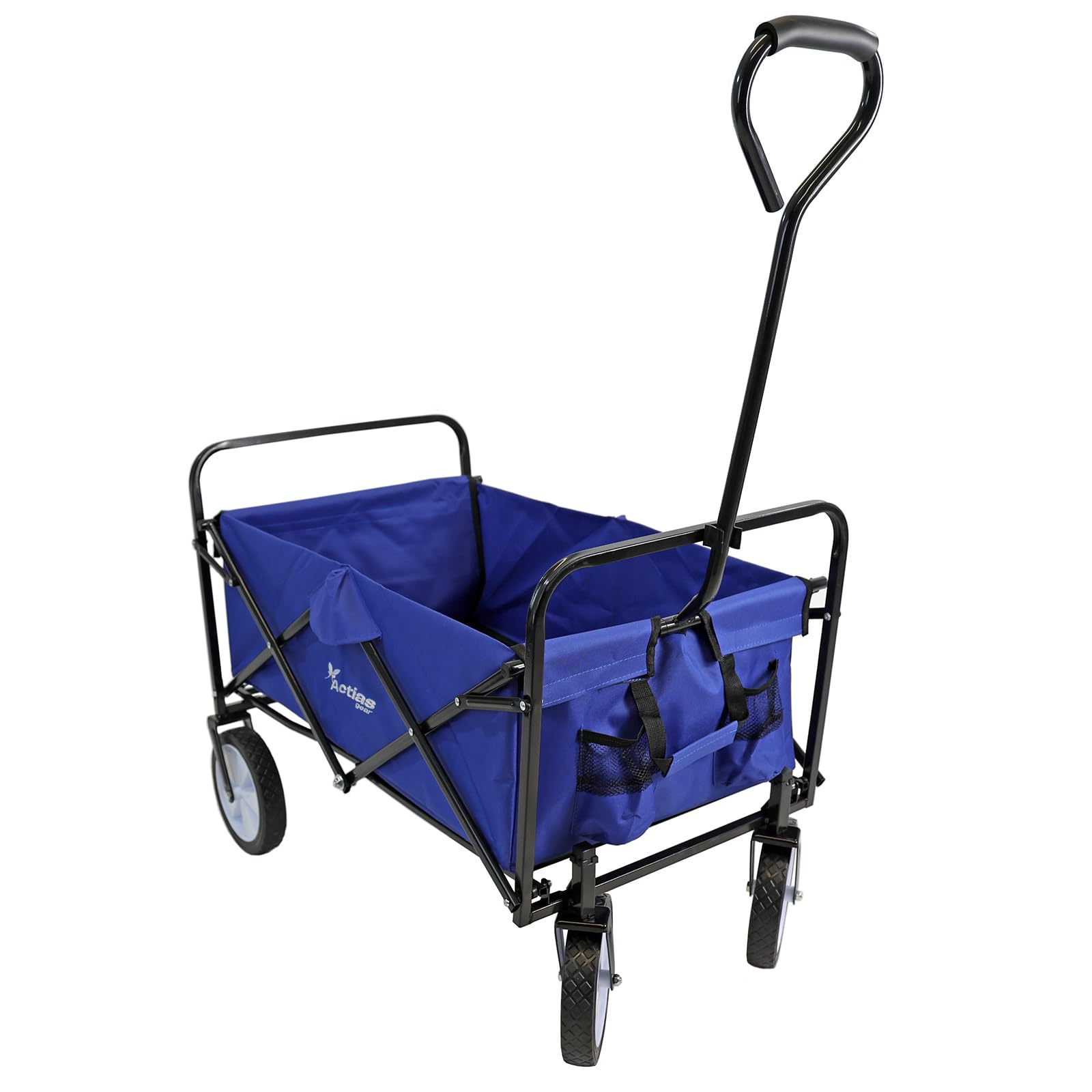 Actiasgear Blue - Multi-Purpose Folding Festival Wagon/Garden Cart | Big Wheels & Holds 70Kg (Blue)