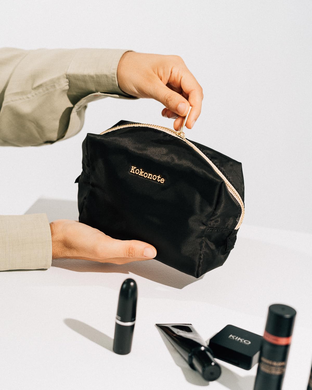 Kokonote Makeup Bag - Neutral Shades, Black - Image 2