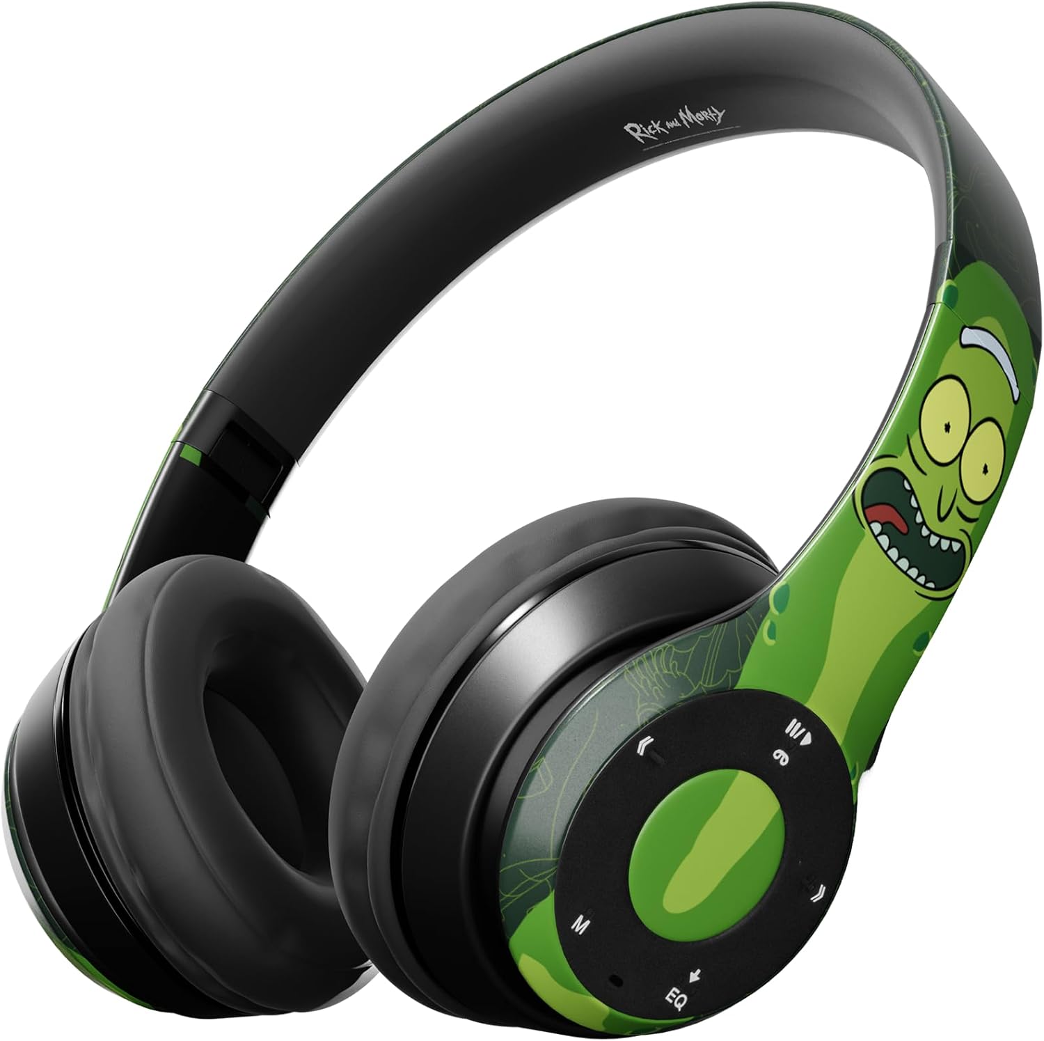 iJoy Rick and Morty Pickle Rick Bluetooth Headphones with Built-in Mic | Officially Licensed Wireless Over-Ear Headphones, Foldable Headset | Rick and Morty Gifts for Men, Women, Teens & All Fans