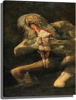 Satan Devouring His Son Print Poster Vintage Painting Canvas Prints Wall Art Painting Posters and Prints Wall Decor Cuadros(Unframed/With Framed? (Unframed,12x16inch)
