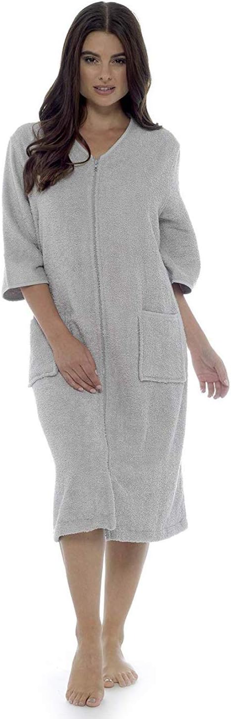 button through cotton dressing gown Shawl Button Through Dressing Gown