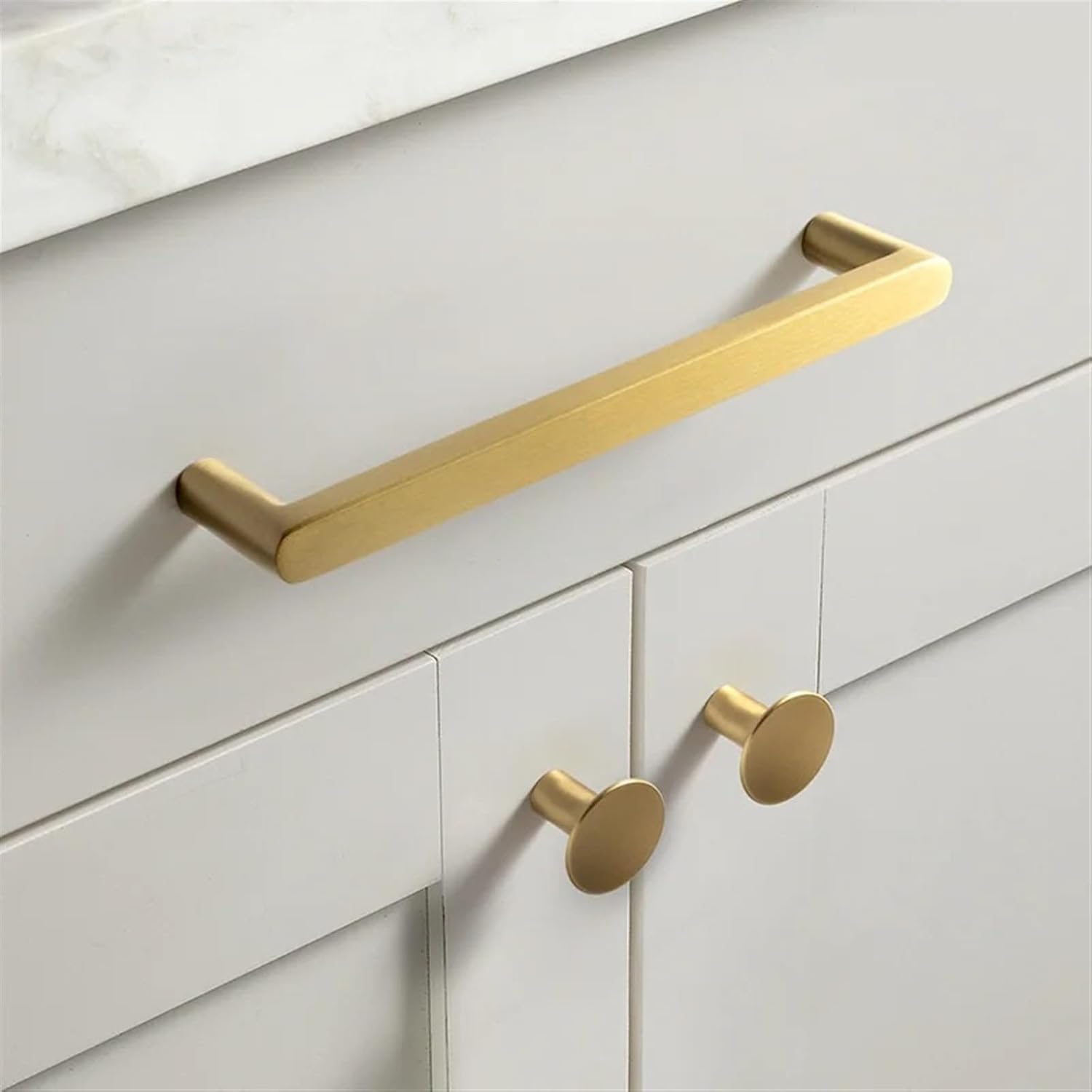 Cabinet Handle Drawer Wardrobe Pulls Solid Brass Cupboard Pull Dresser Knob Brass Furniture Long Handle 1Pcs (Color : LT189, Size : 6pc)